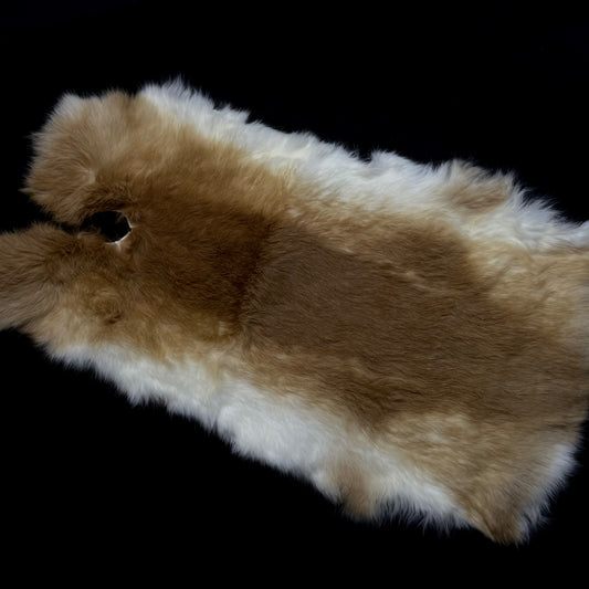 Carmal Brown with White Rabbit Fur
